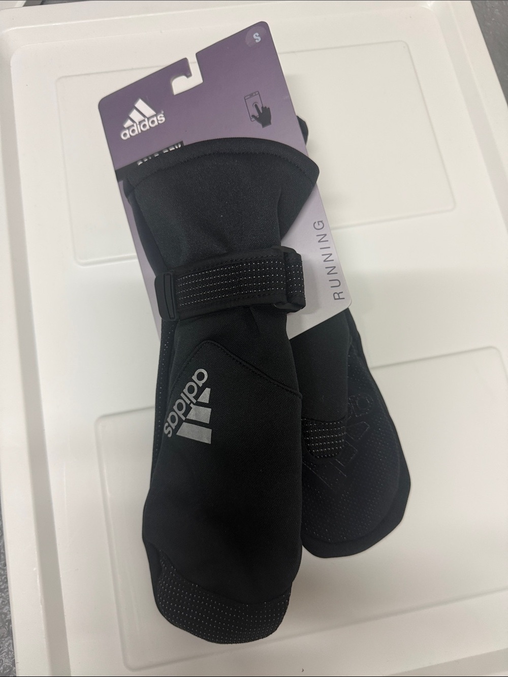 adidas Women’s Black Running Mittens - Lightweight Weather-Resistant